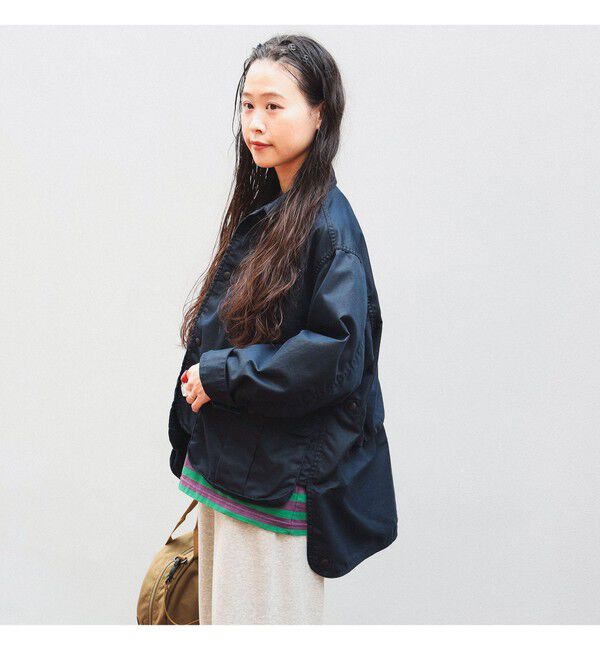 BEAMSBOY「シャンブレー ギャバ ショート フィッシング ジャケット」|ブルゾン・スタジャン|NAVY