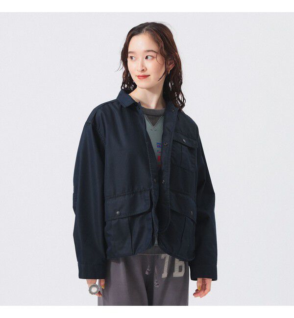 BEAMSBOY「シャンブレー ギャバ ショート フィッシング ジャケット」|ブルゾン・スタジャン|