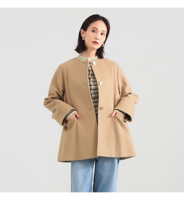 Demi-Luxe BEAMS 「ソフトメルトン ノーカラーコート」|ダッフルコート|