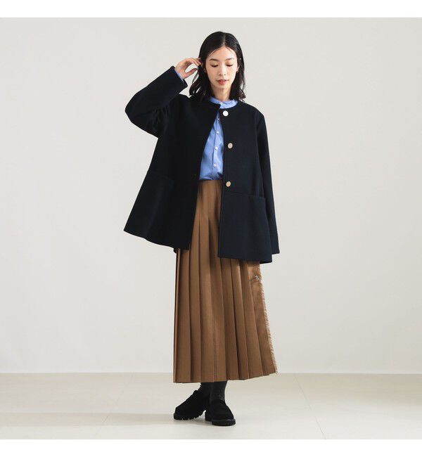 Demi-Luxe BEAMS 「ソフトメルトン ノーカラーコート」|ダッフルコート|