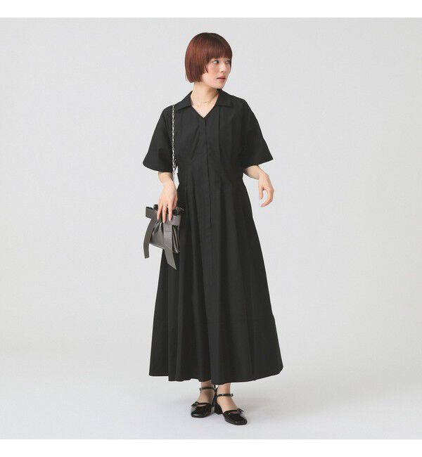 Ray BEAMS 「ウエスト タック スキッパー ワンピース」|ワンピース|BLACK