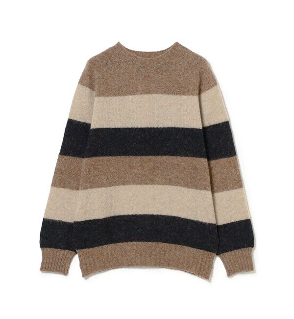 BEAMS PLUS「ストライプクルーネック シャギーニット」|ニット・セーター|