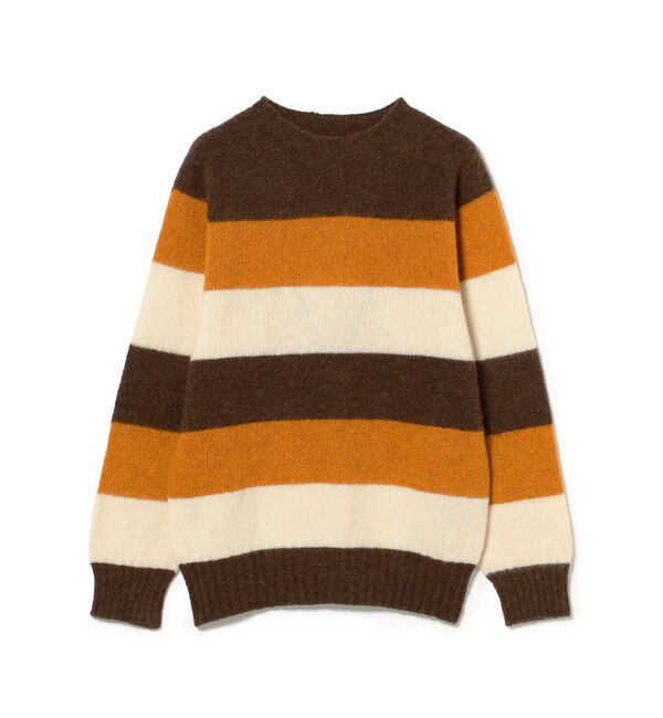 BEAMS PLUS「ストライプクルーネック シャギーニット」|ニット・セーター|