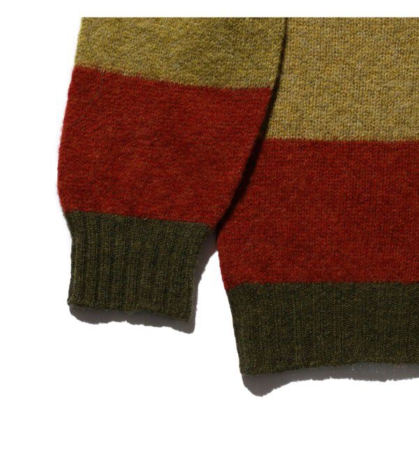 BEAMS PLUS「ストライプクルーネック シャギーニット」|ニット・セーター|