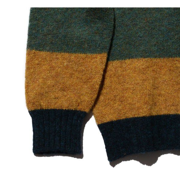 BEAMS PLUS「ストライプクルーネック シャギーニット」|ニット・セーター|