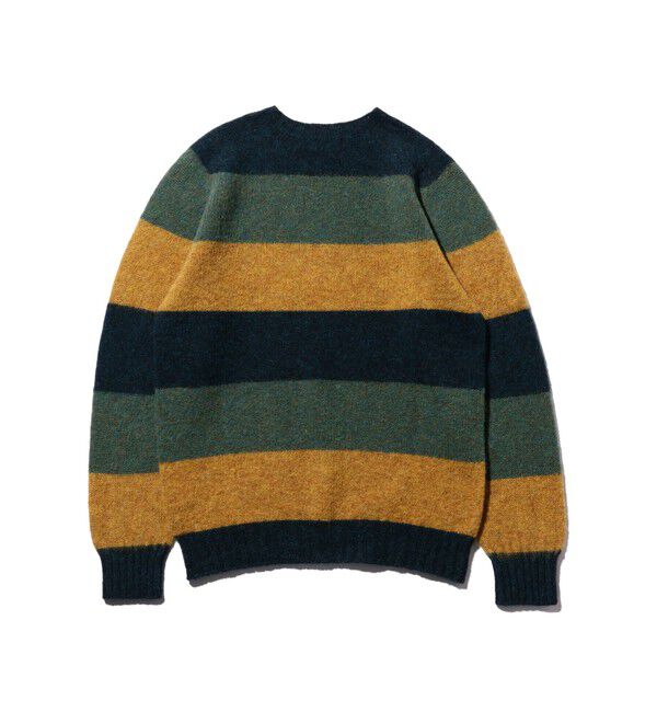 BEAMS PLUS「ストライプクルーネック シャギーニット」|ニット・セーター|
