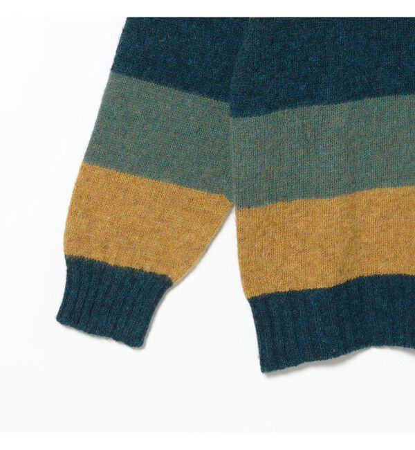 BEAMS PLUS「ストライプクルーネック シャギーニット」|ニット・セーター|