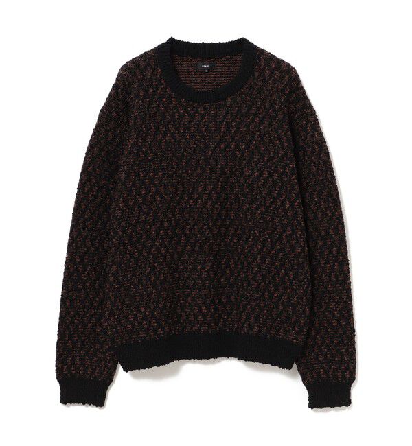 BEAMS「5ゲージ ツイーディー クルーネック ニット」|ニット・セーター|BROWN