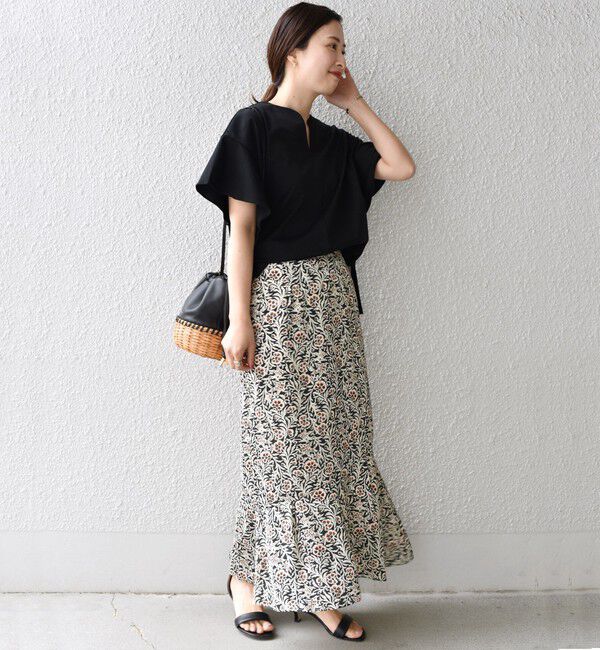 SHIPS for women「〈手洗い可能〉DEVEAUX プリントマーメイドスカート」|スカート|