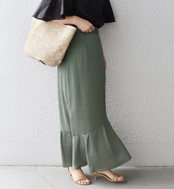 SHIPS for women「〈手洗い可能〉DEVEAUX プリントマーメイドスカート」|スカート|