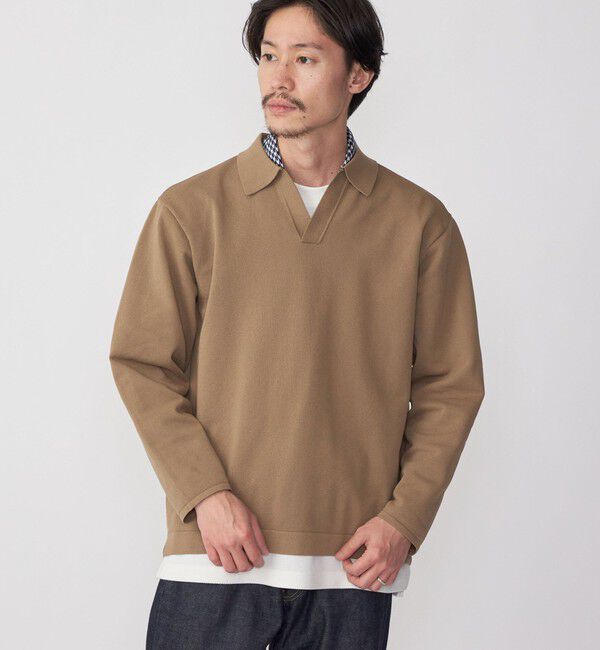 SHIPS「SHIPS:〈手洗い可能〉14ゲージ TEXBRID(R) ミラノリブ スキッパー ポロシャツ」|Tシャツ・カットソー|