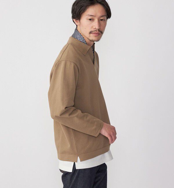 SHIPS「SHIPS:〈手洗い可能〉14ゲージ TEXBRID(R) ミラノリブ スキッパー ポロシャツ」|Tシャツ・カットソー|