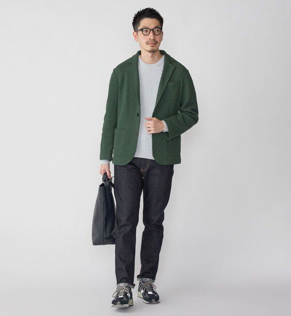 SHIPS「SHIPS:〈手洗い可能〉リネン/コットン TEXBRID(R) ランダムアラン クルーネックニット」|ニット・セーター|