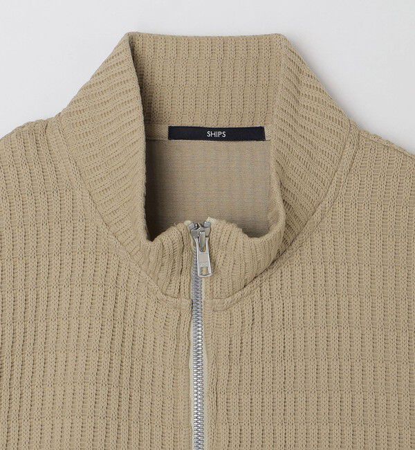 SHIPS「SHIPS: クォーター ゲージ ハイジップ スタンドブルゾン カーディガン」|カーディガン|