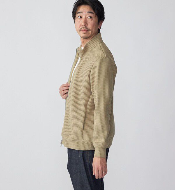 SHIPS「SHIPS: クォーター ゲージ ハイジップ スタンドブルゾン カーディガン」|カーディガン|