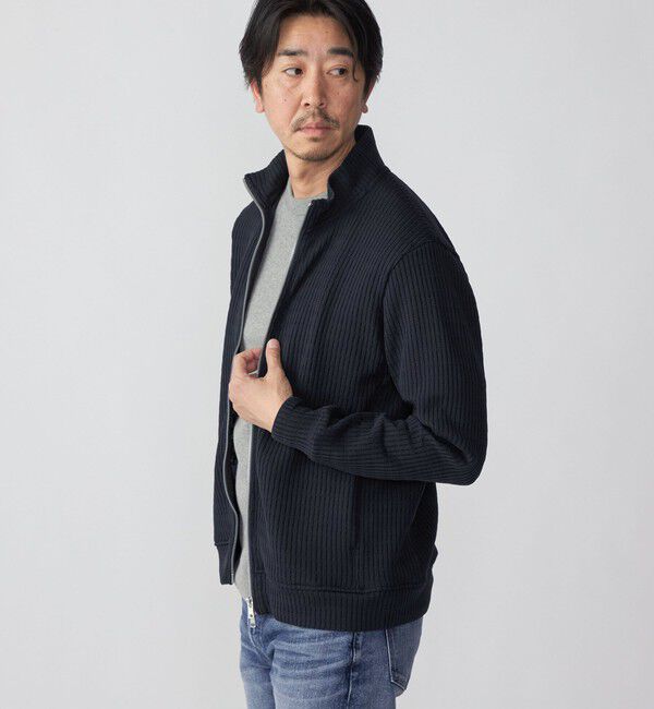 SHIPS「SHIPS: クォーター ゲージ ハイジップ スタンドブルゾン カーディガン」|カーディガン|