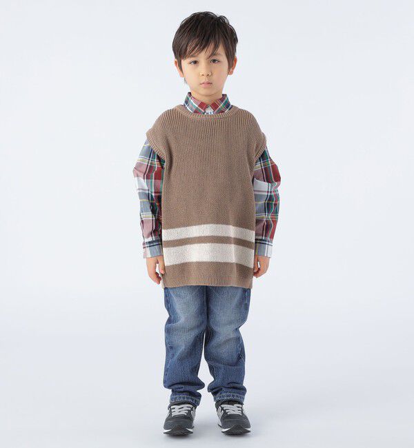 SHIPS KIDS「【SHIPS KIDS別注】ARCH&LINE:110～145cm / ギマ コットン ベスト」|ベスト・ジレ|
