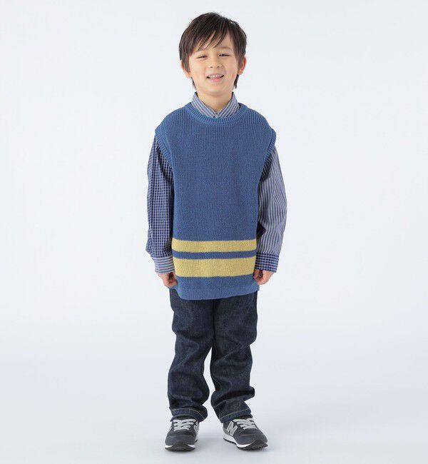 SHIPS KIDS「【SHIPS KIDS別注】ARCH&LINE:110～145cm / ギマ コットン ベスト」|ベスト・ジレ|