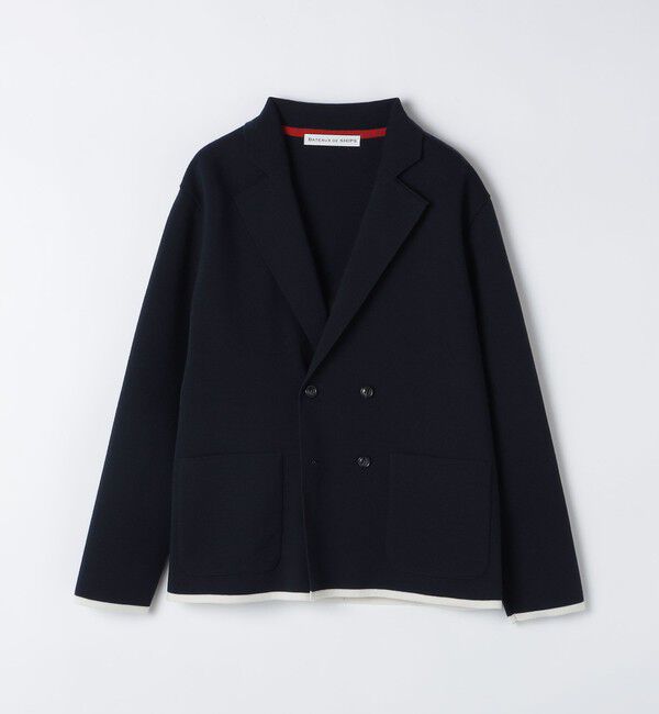 SHIPS「BATEAUX DE SHIPS: ミラノリブ ダブルブレスト ジャケット」|テーラードジャケット|ネイビー