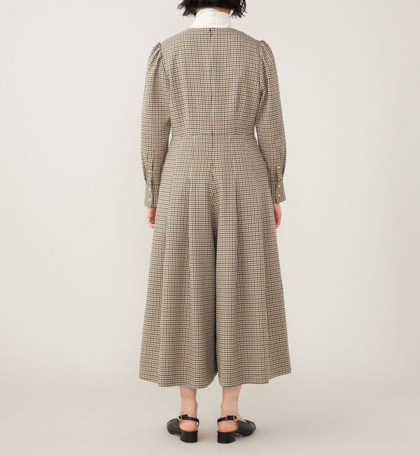 quaranciel「quaranciel:〈洗濯機可能〉チェック タック サロペット パンツ」|オールインワン|