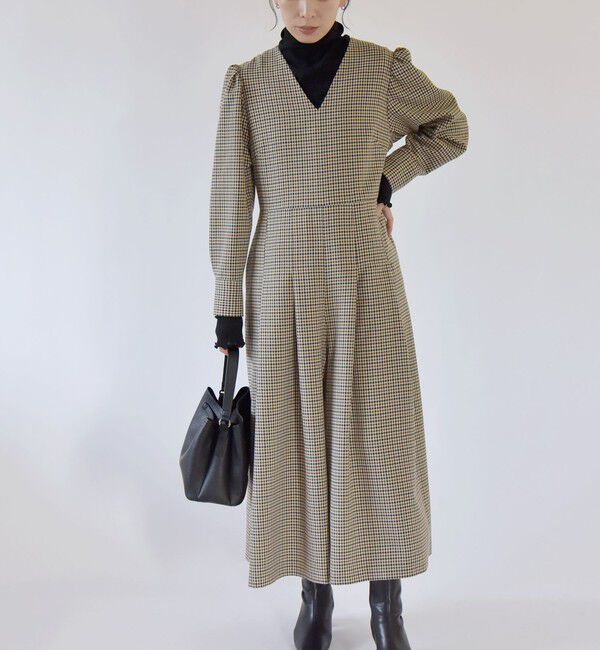 quaranciel「quaranciel:〈洗濯機可能〉チェック タック サロペット パンツ」|オールインワン|