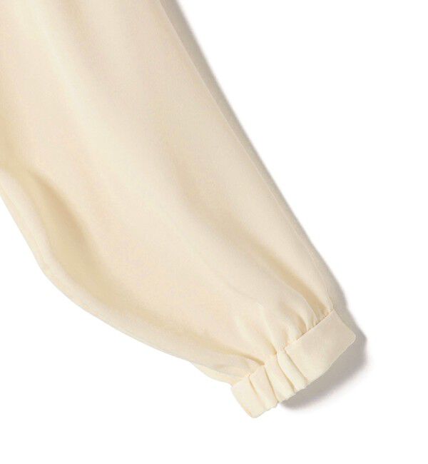 SHIPS for women「〈手洗い可能〉ネック ギャザー ソリッド 起毛 サテン ブラウス」|シャツ・ブラウス|