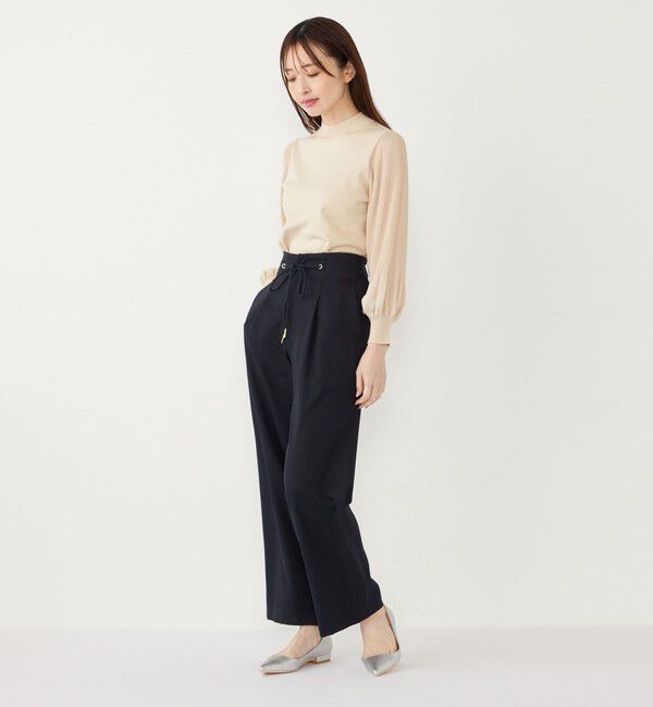 SHIPS Colors 「SHIPS Colors:〈手洗い可能〉プリーツ スリーブ コンビ ニット◇」|ニット・セーター|