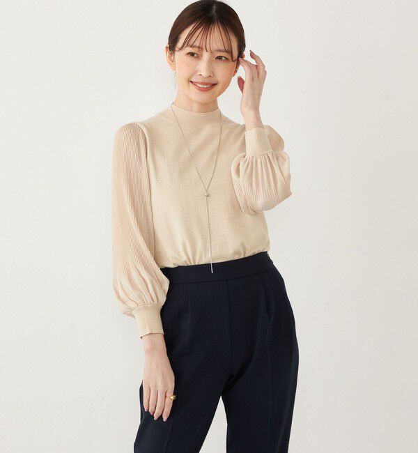 SHIPS Colors 「SHIPS Colors:〈手洗い可能〉プリーツ スリーブ コンビ ニット◇」|ニット・セーター|