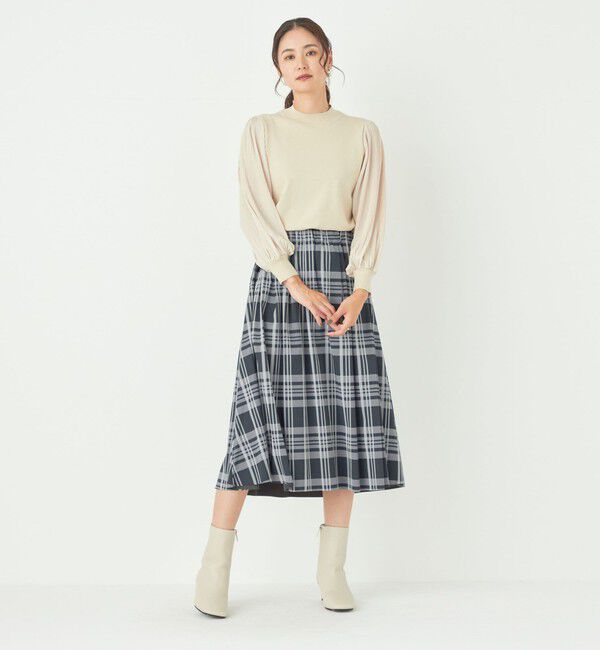 SHIPS Colors 「SHIPS Colors:〈手洗い可能〉プリーツ スリーブ コンビ ニット◇」|ニット・セーター|