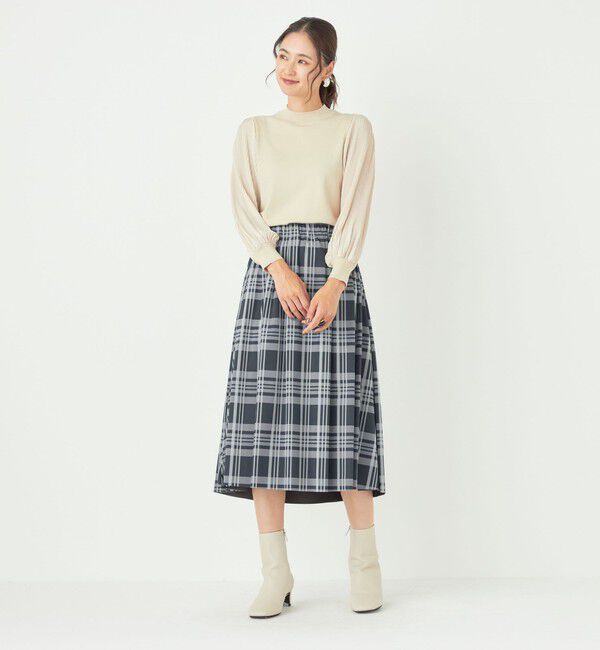 SHIPS Colors 「SHIPS Colors:〈手洗い可能〉プリーツ スリーブ コンビ ニット◇」|ニット・セーター|