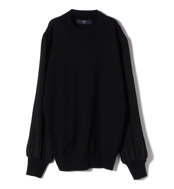 SHIPS Colors 「SHIPS Colors:〈手洗い可能〉プリーツ スリーブ コンビ ニット◇」|ニット・セーター|