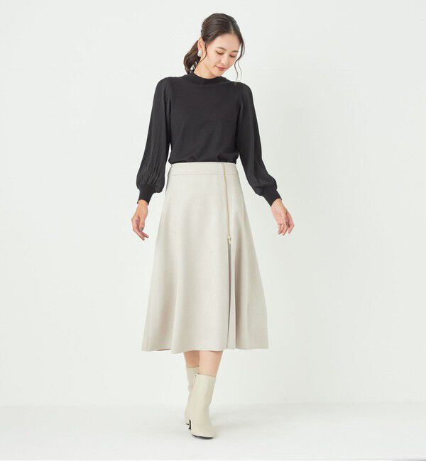 SHIPS Colors 「SHIPS Colors:〈手洗い可能〉プリーツ スリーブ コンビ ニット◇」|ニット・セーター|