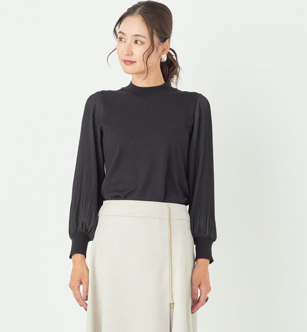 SHIPS Colors 「SHIPS Colors:〈手洗い可能〉プリーツ スリーブ コンビ ニット◇」|ニット・セーター|