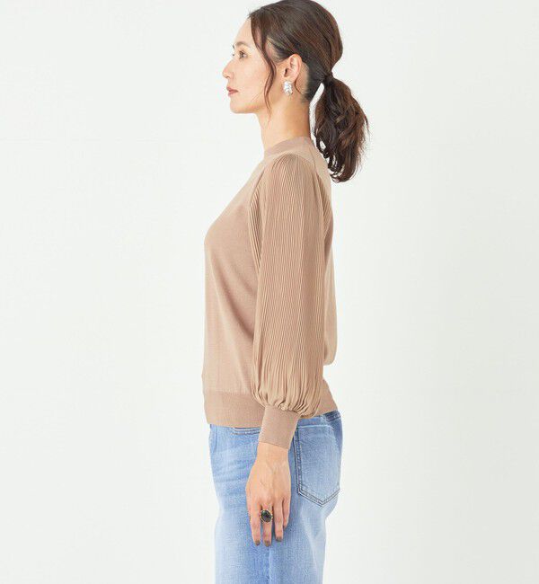 SHIPS Colors 「SHIPS Colors:〈手洗い可能〉プリーツ スリーブ コンビ ニット◇」|ニット・セーター|