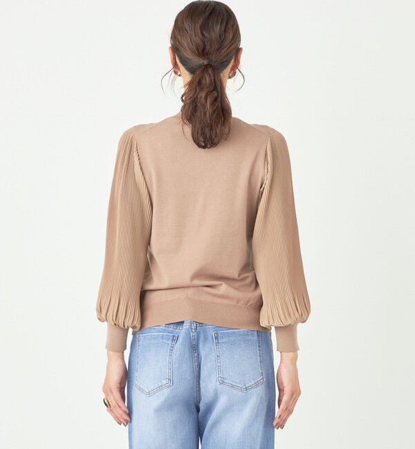 SHIPS Colors 「SHIPS Colors:〈手洗い可能〉プリーツ スリーブ コンビ ニット◇」|ニット・セーター|