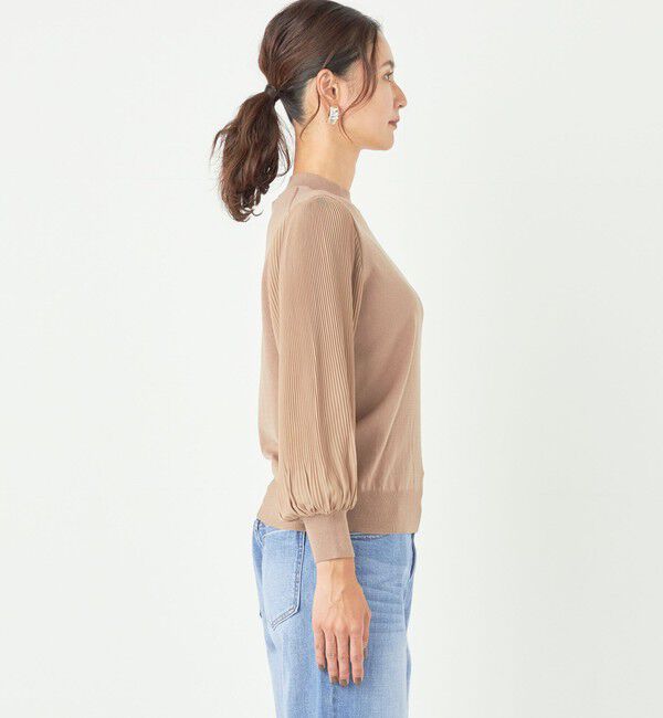 SHIPS Colors 「SHIPS Colors:〈手洗い可能〉プリーツ スリーブ コンビ ニット◇」|ニット・セーター|