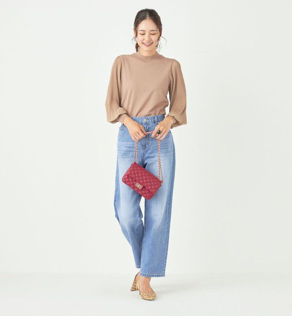 SHIPS Colors 「SHIPS Colors:〈手洗い可能〉プリーツ スリーブ コンビ ニット◇」|ニット・セーター|