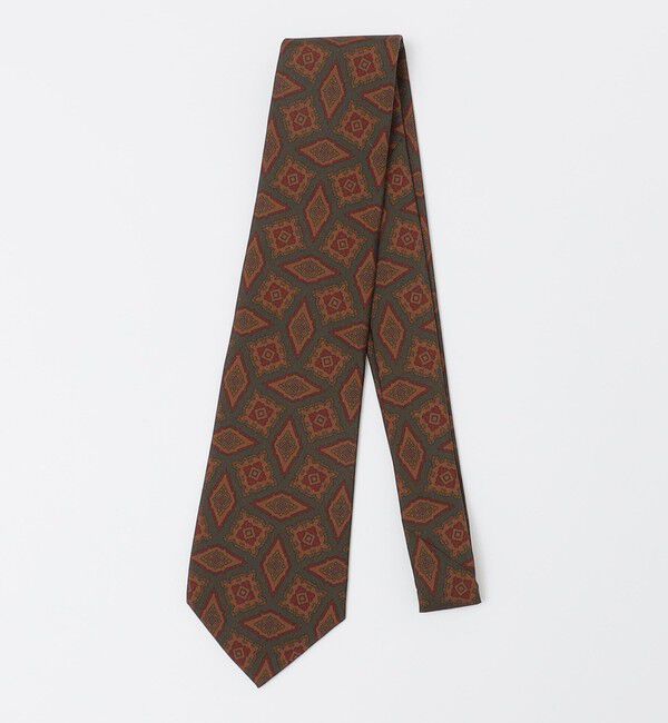 SHIPS「Puccini: マダー プリント コモン ネクタイ」|ネクタイ・蝶ネクタイ|ライトオリーブ