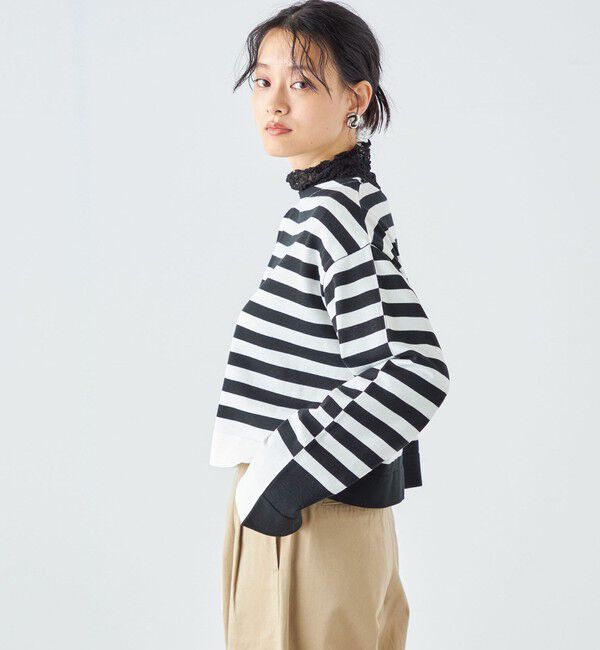 SHIPS for women「〈手洗い可能〉前後2WAY TOKUSHIMA ボーダー ニット 24SS ◇」|ニット・セーター|