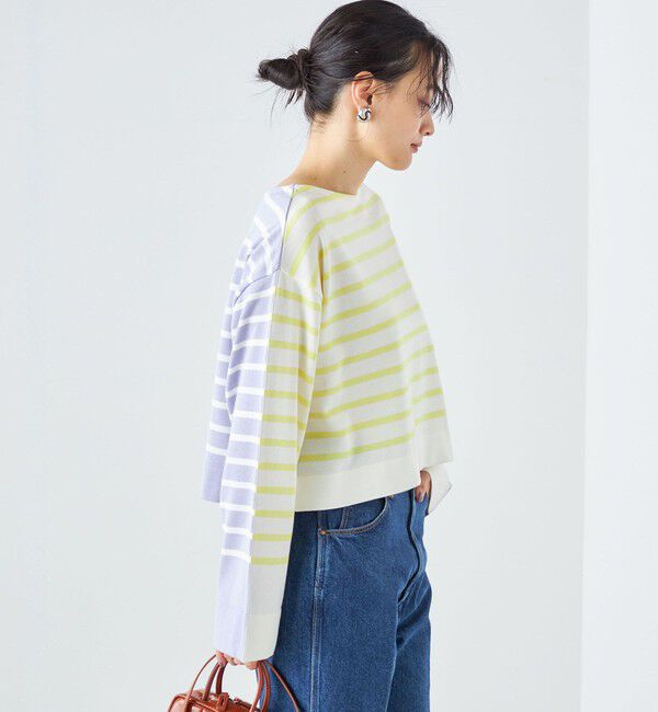 SHIPS for women「〈手洗い可能〉前後2WAY TOKUSHIMA ボーダー ニット 24SS ◇」|ニット・セーター|