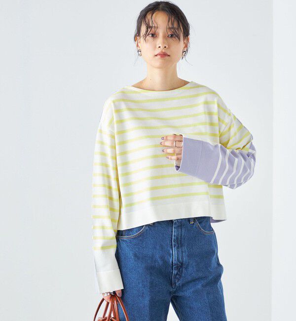 SHIPS for women「〈手洗い可能〉前後2WAY TOKUSHIMA ボーダー ニット 24SS ◇」|ニット・セーター|