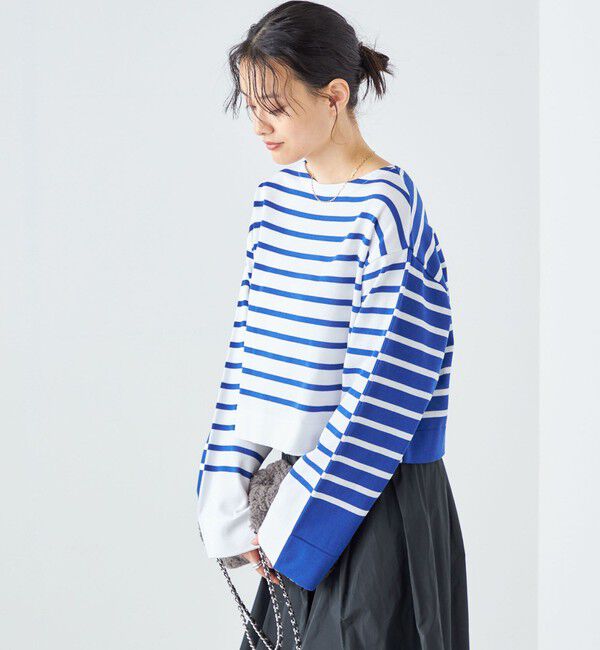 SHIPS for women「〈手洗い可能〉前後2WAY TOKUSHIMA ボーダー ニット 24SS ◇」|ニット・セーター|