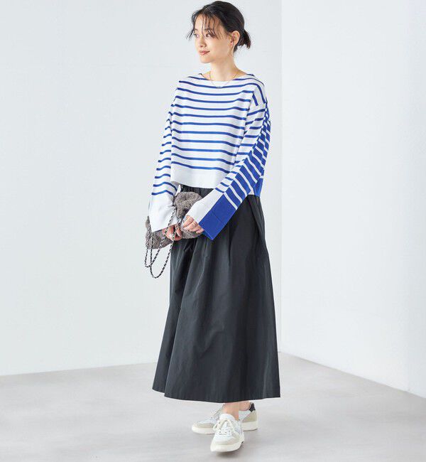 SHIPS for women「〈手洗い可能〉前後2WAY TOKUSHIMA ボーダー ニット 24SS ◇」|ニット・セーター|