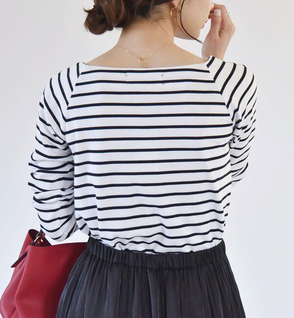 quaranciel「quaranciel:〈洗濯機可能〉ラウンドネック ボーダー カットソー」|Tシャツ・カットソー|