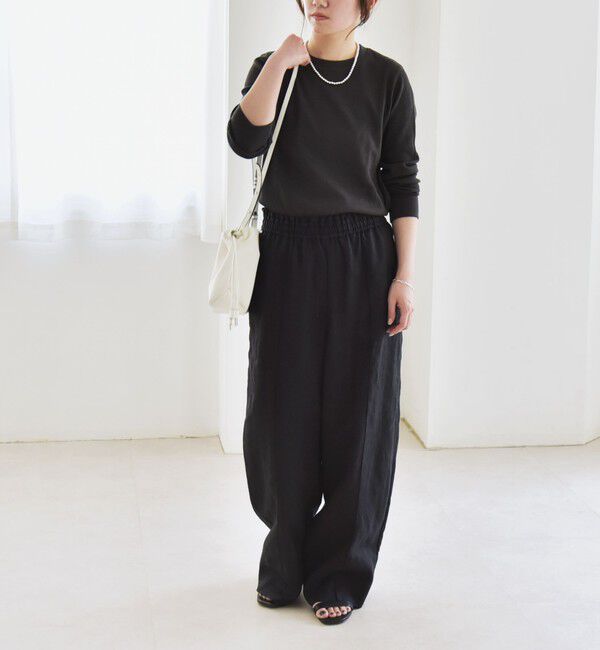 quaranciel「quaranciel:〈洗濯機可能〉ワッフル クルーネック ラウンドヘム カットソー」|Tシャツ・カットソー|