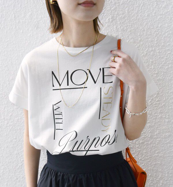 SHIPS for women「【WEB限定】〈手洗い可能〉バリエーション ロゴ 刺繍 プリントTEE」|Tシャツ・カットソー|