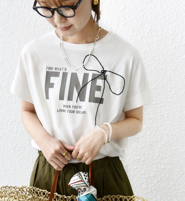 SHIPS for women「【WEB限定】〈手洗い可能〉バリエーション ロゴ 刺繍 プリントTEE」|Tシャツ・カットソー|