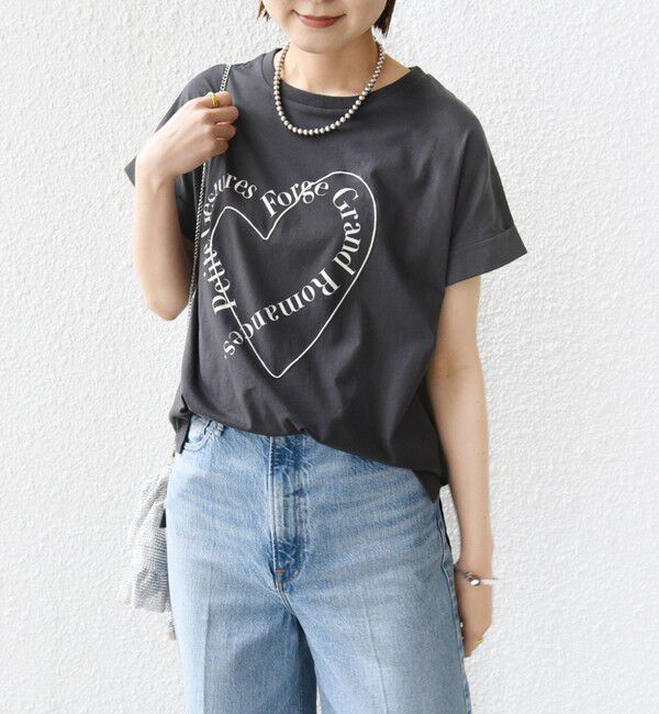 SHIPS for women「【WEB限定】〈手洗い可能〉バリエーション ロゴ 刺繍 プリントTEE」|Tシャツ・カットソー|