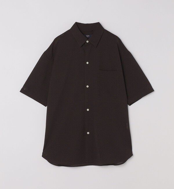 SHIPS Colors 「SHIPS Colors:〈洗濯機可能〉ジャージー ショートスリーブ シアーシャツ◇」|シャツ・ブラウス|ダークブラウン