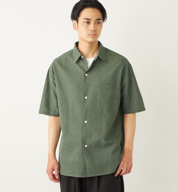 SHIPS Colors 「SHIPS Colors:〈洗濯機可能〉ジャージー ショートスリーブ シアーシャツ◇」|シャツ・ブラウス|グリーン